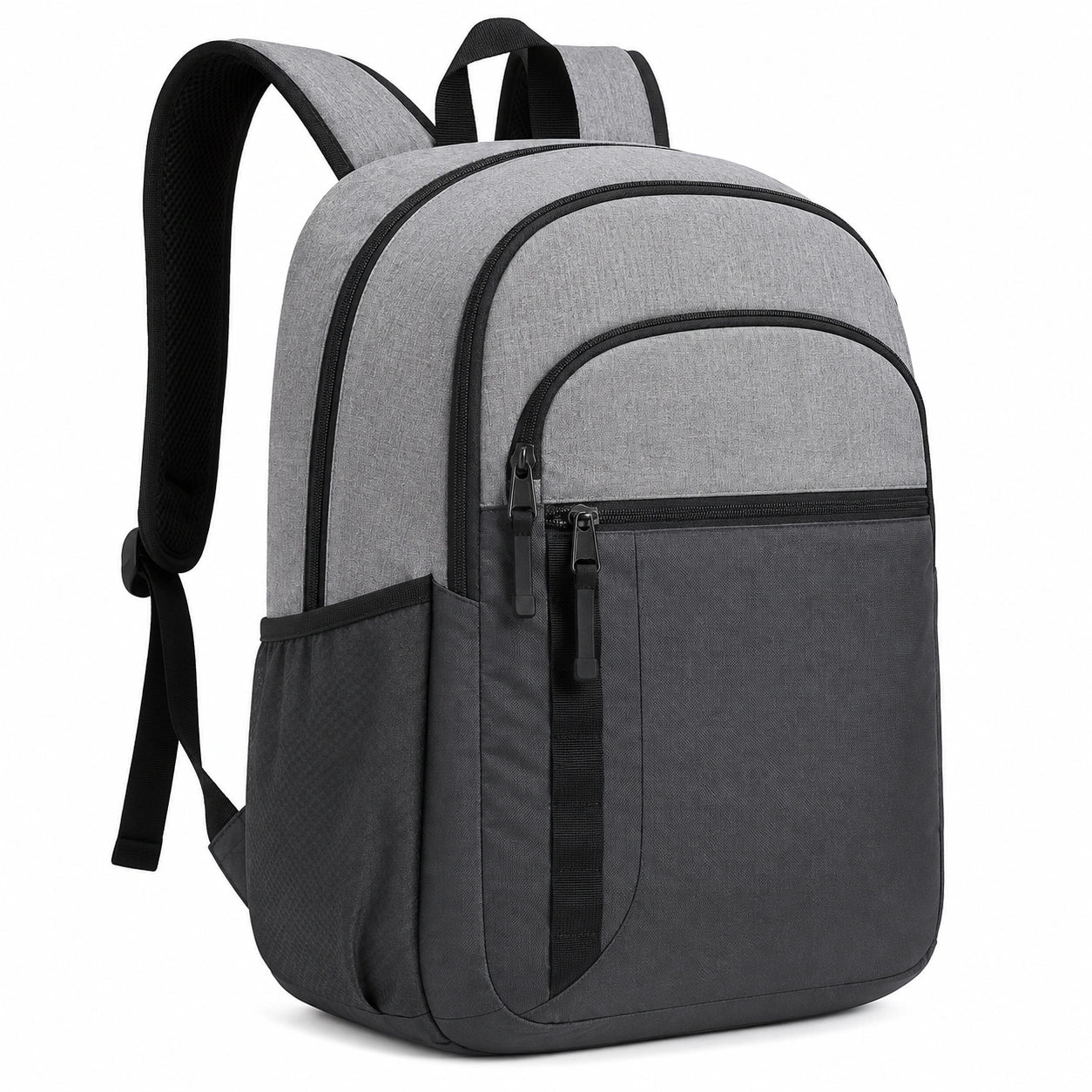 Sac à dos 45 x 30 x 15 cm en polyester gris et noir pour ordinateur style urbain à compartiments