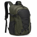 Sac à dos 32 x 20 x 48 cm en polyester vert kaki et noir pour randonnée avec compartiments multiples