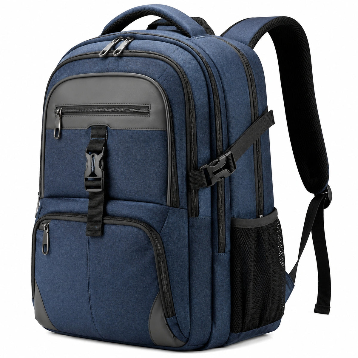 Sac à dos 33 x 20 x 48 cm textile bleu marine multifonction à compartiments
