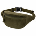 Sac banane taille réglable en tissu côtelé vert kaki avec fermeture zippée