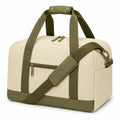 Sac de voyage 45 cm en tissu beige et vert kaki avec bandoulière amovible