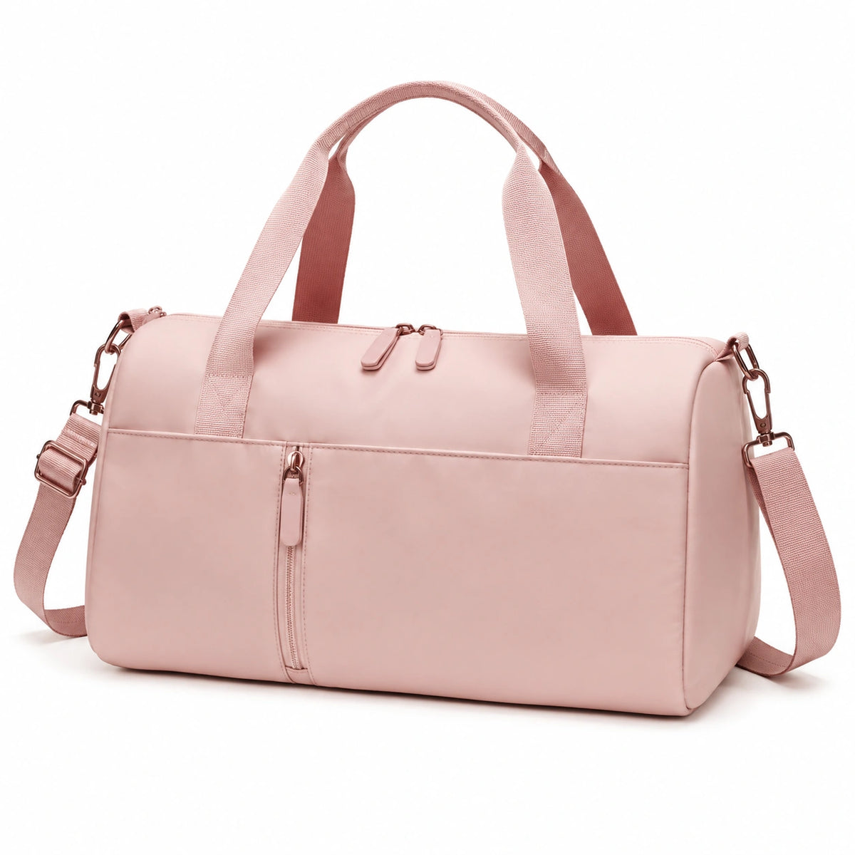 Sac de sport 45 x 20 x 30 cm en polyester rose avec bandoulière