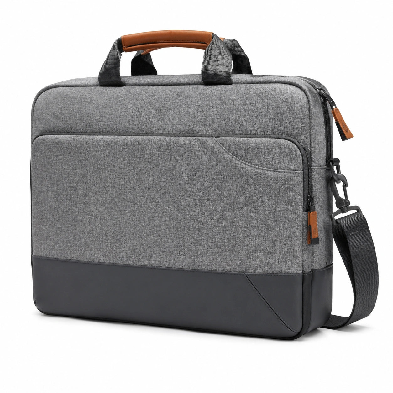 Sacoche ordinateur portable 15.6 pouces 40 cm gris en textile avec bandoulière